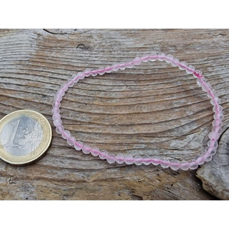 Rosenquarz 3mm Armband facettiert