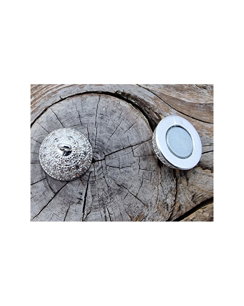 Magnetschliesse 10mm silberfarben, Strass, geklebt