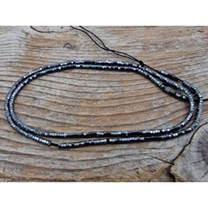 Blutsteinkette (Hämatit) 2x1mm 2