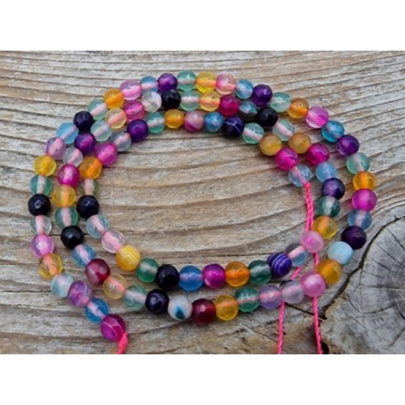 Achatkette Multicolor facettiert 4mm