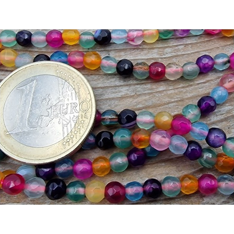 Achatkette Multicolor facettiert 4mm