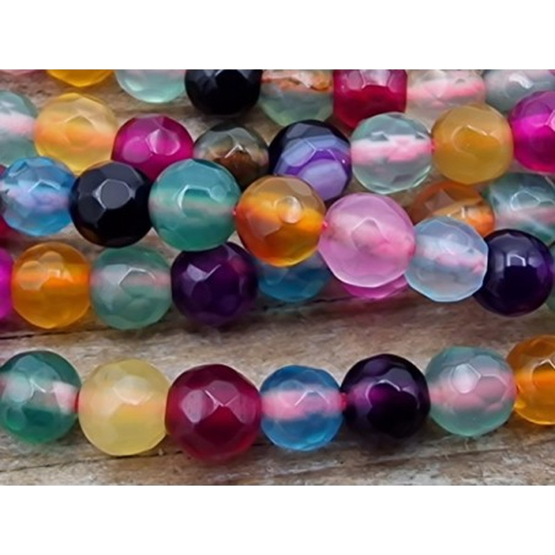 Achatkette Multicolor facettiert 4mm
