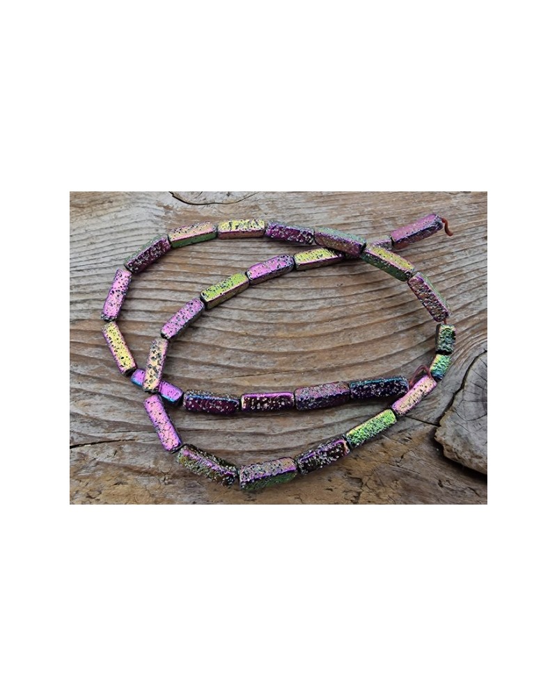 Blutsteinkette Multicolor (Hämatit) Lavalook 4x4x14mm
