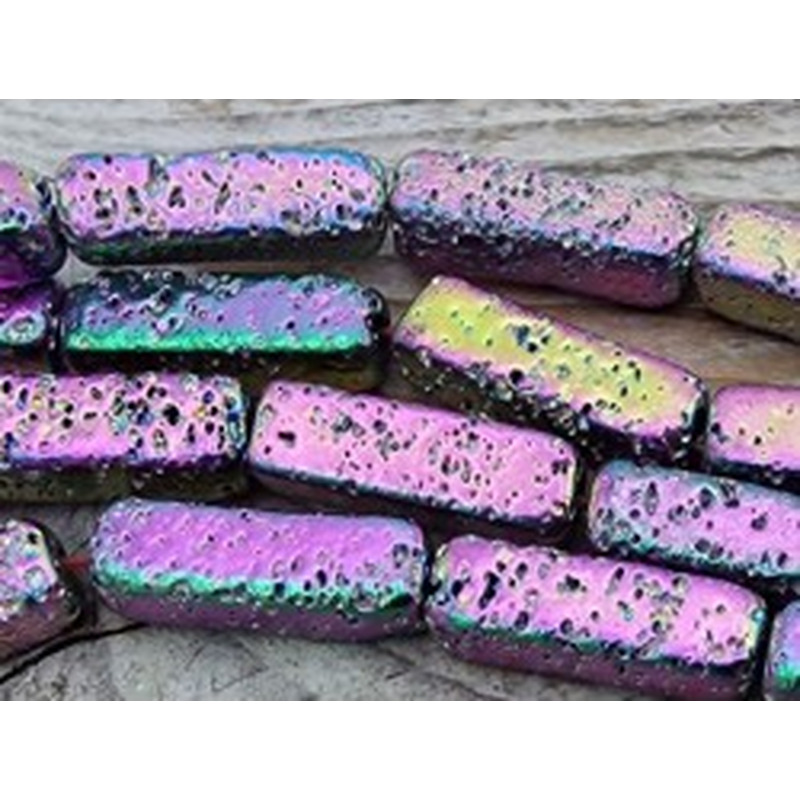 Blutsteinkette Multicolor (Hämatit) Lavalook 4x4x14mm