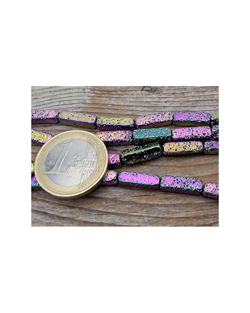 Blutsteinkette Multicolor (Hämatit) Lavalook 4x4x14mm