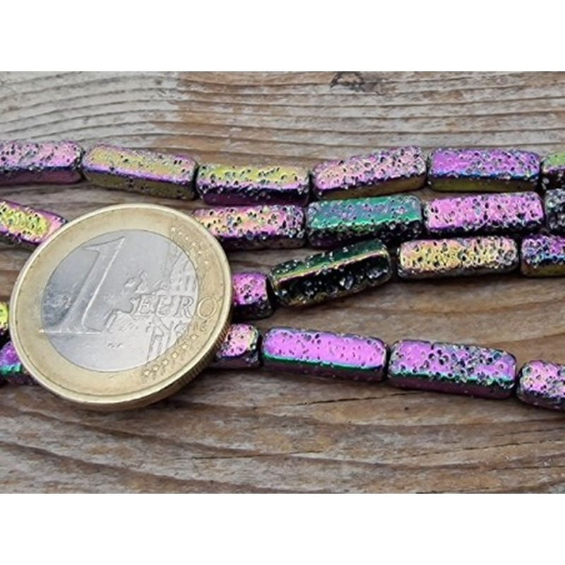 Blutsteinkette Multicolor (Hämatit) Lavalook 4x4x14mm