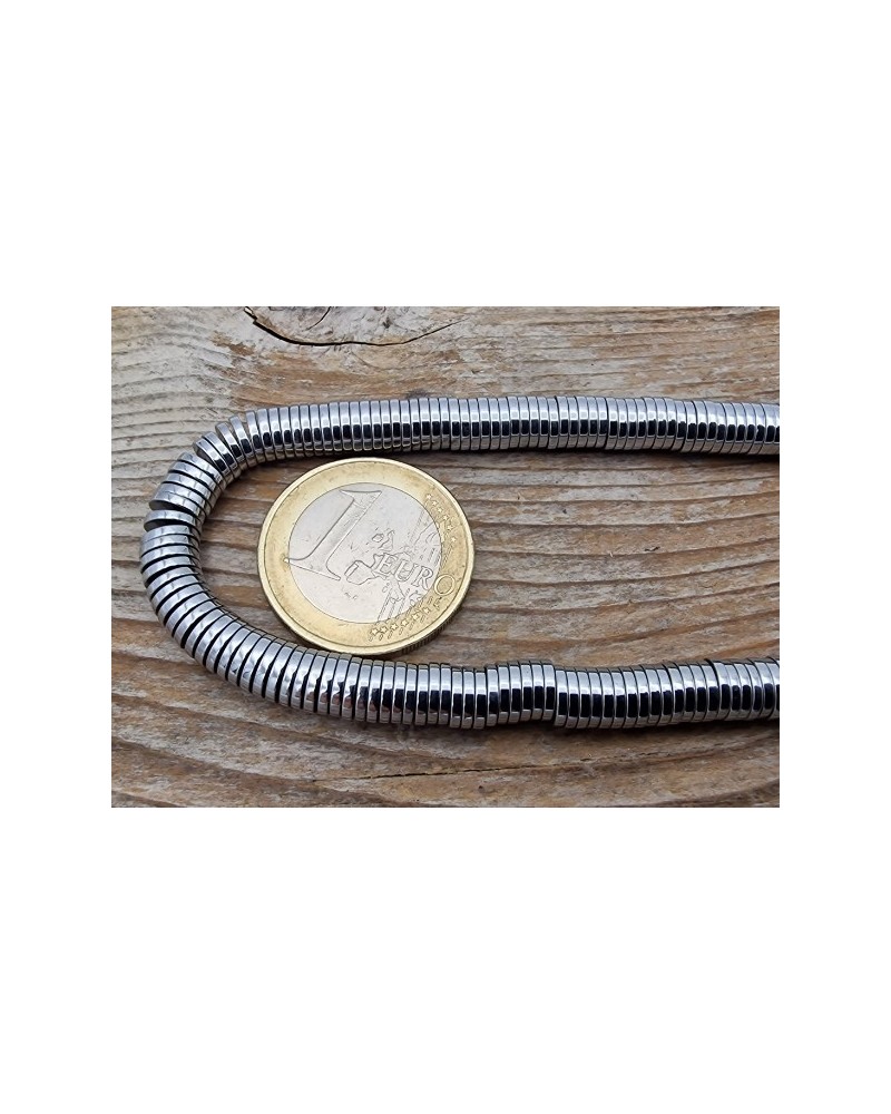 Blutsteinkette Silber (Hämatit) 6x1mm