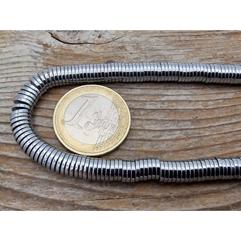 Blutsteinkette Silber (Hämatit) 6x1mm