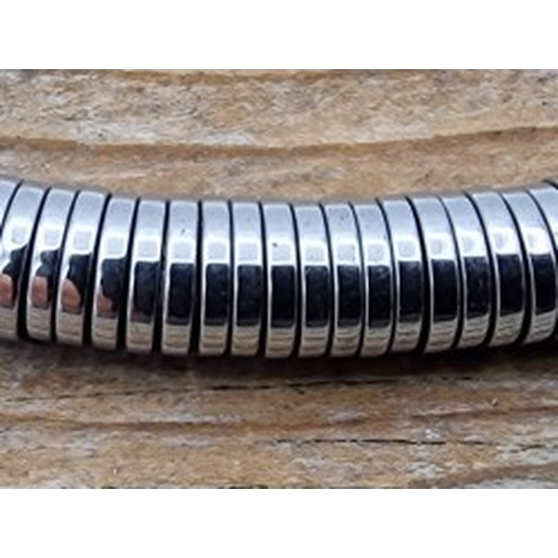 Blutsteinkette Silber (Hämatit) 6x1mm
