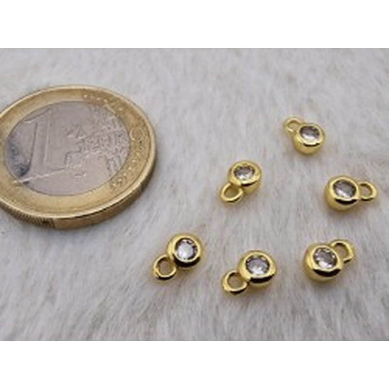 Charming, Strass 4/7mm, Messing vergoldet 2