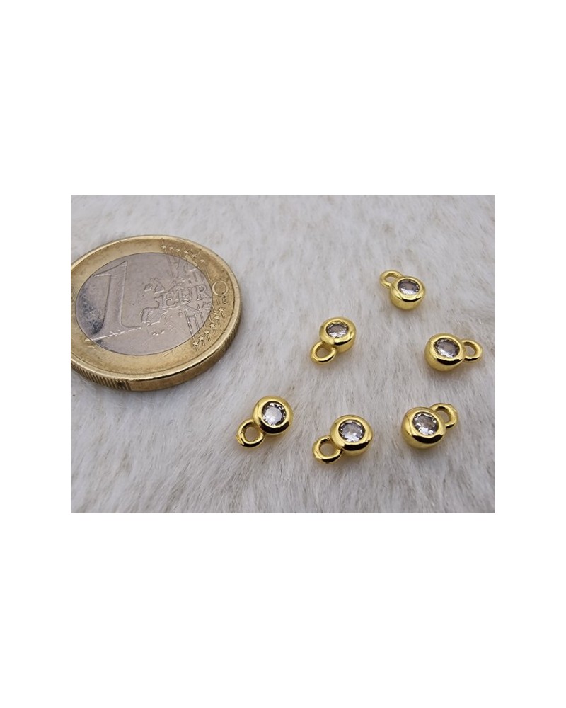 Charming, Strass 4/7mm, Messing vergoldet