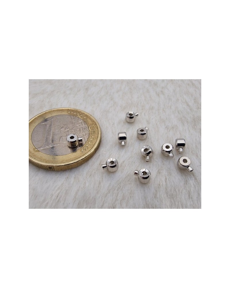 Quetschperle EASY, rhodiumfarben, bis 2x0.53mm, 2 Stück