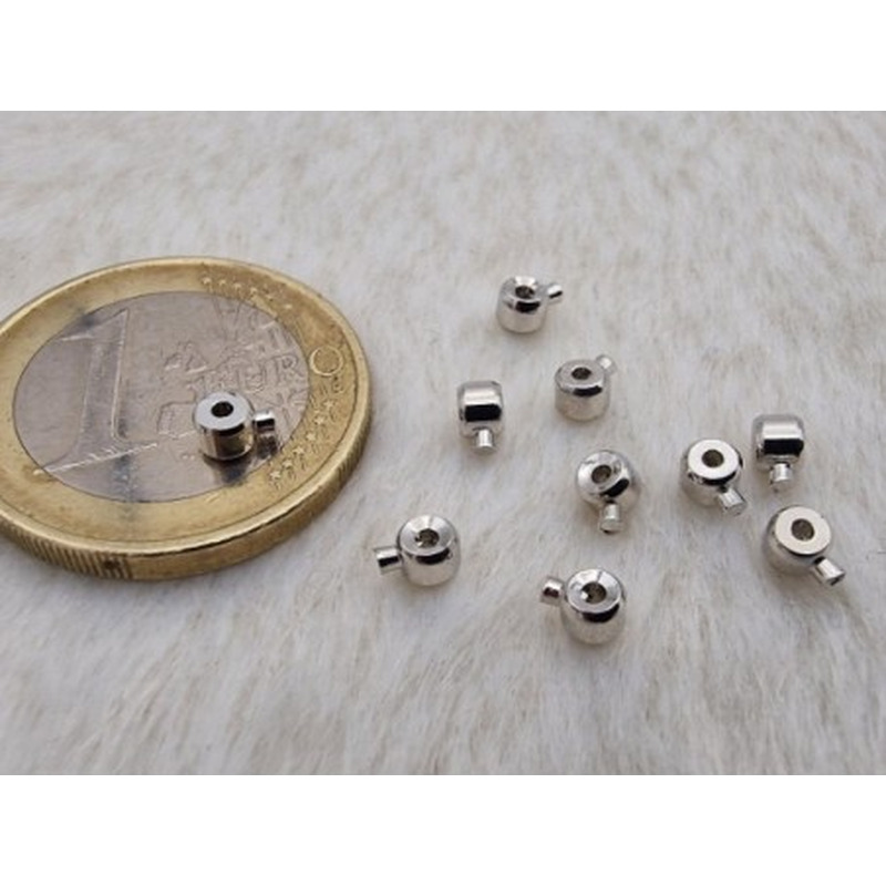 Quetschperle EASY, rhodiumfarben, bis 2x0.53mm, 2 Stück