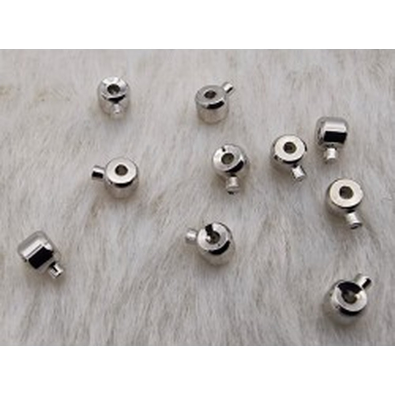 Quetschperle EASY, rhodiumfarben, bis 2x0.53mm, 2 Stück