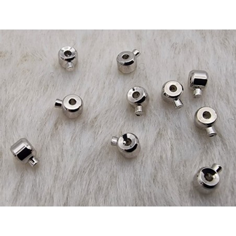 Quetschperle EASY, rhodiumfarben, bis 2x0.53mm, 2 Stück