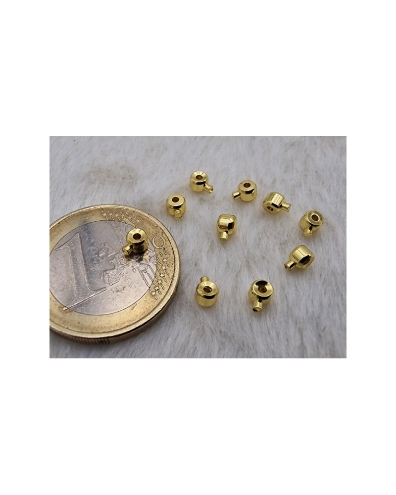 Quetschperle EASY, goldfarben, bis 2x0.53mm, 2 Stück