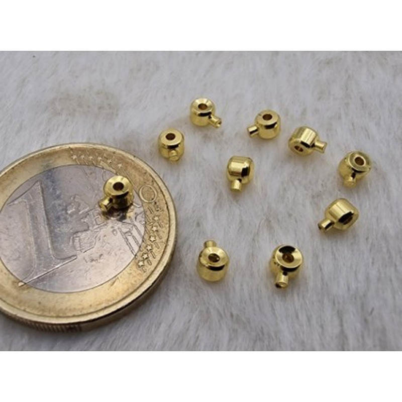 Quetschperle EASY, goldfarben, bis 2x0.53mm, 2 Stück