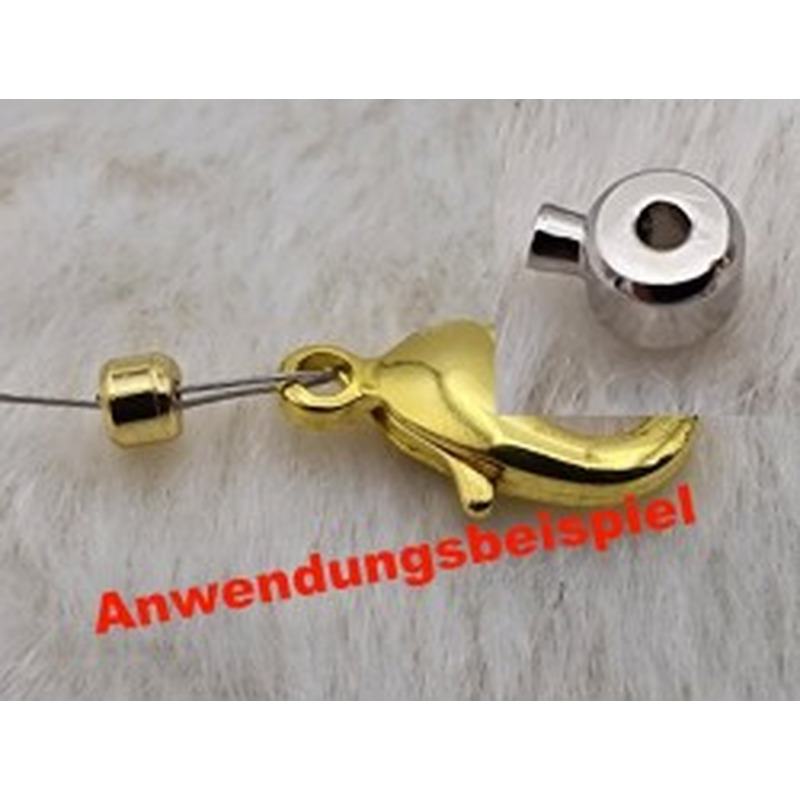 Quetschperle EASY, goldfarben, bis 2x0.53mm, 2 Stück