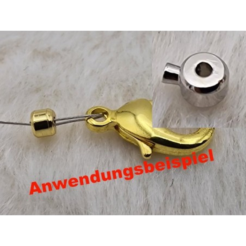Quetschperle EASY, goldfarben, bis 2x0.53mm, 2 Stück