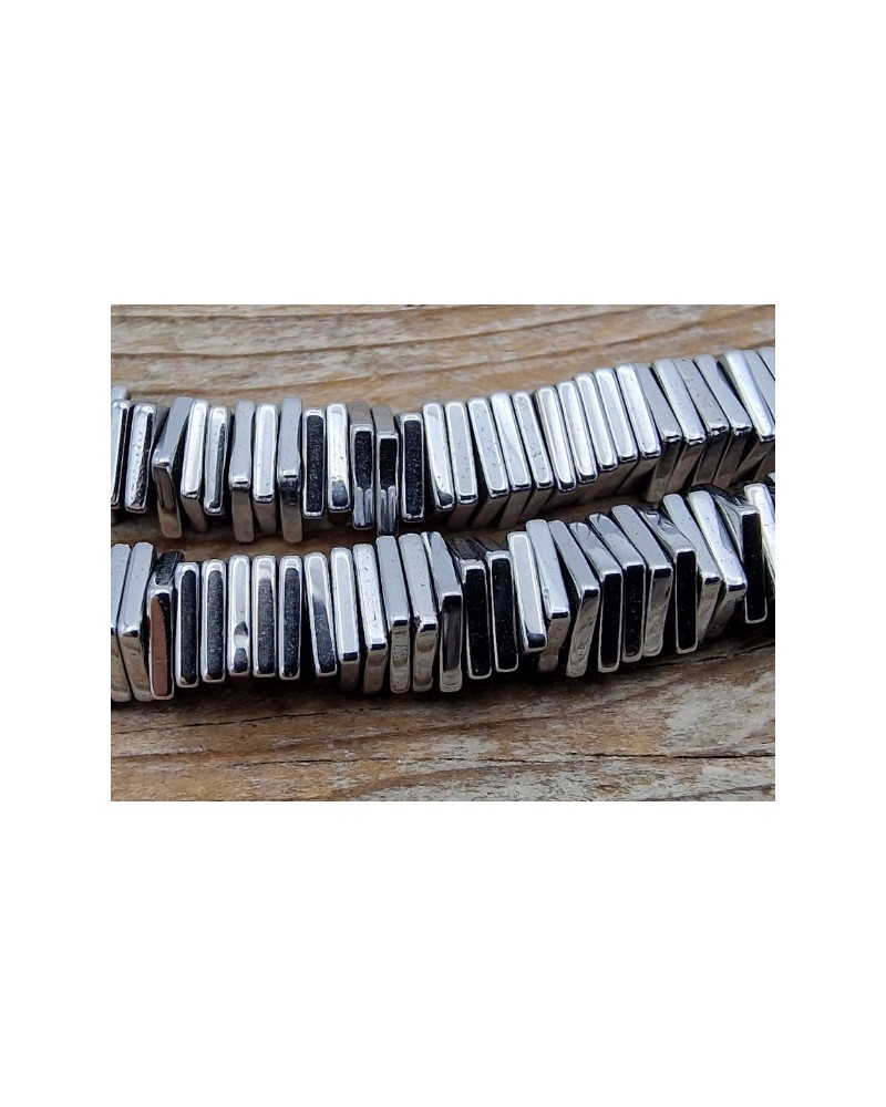 Blutsteinkette Silber (Hämatit) 6x6x1mm
