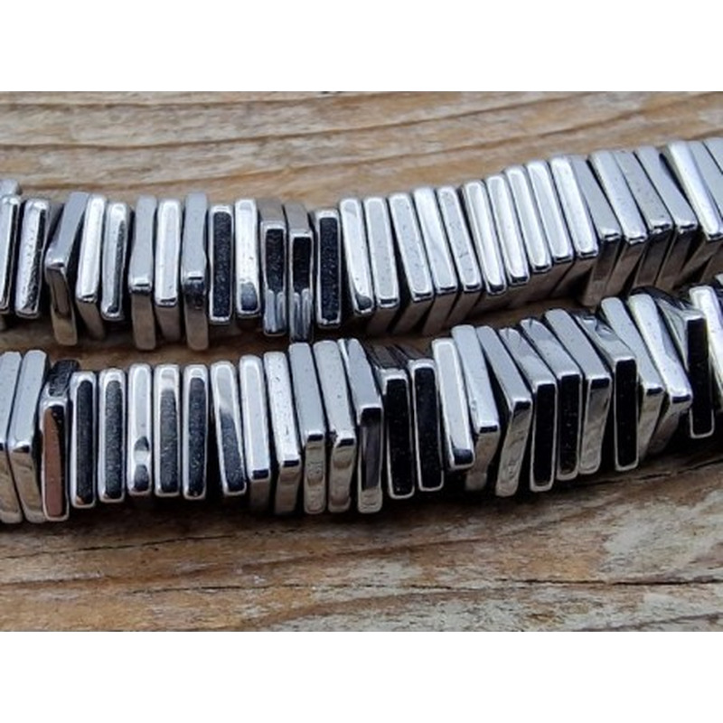 Blutsteinkette Silber (Hämatit) 6x6x1mm