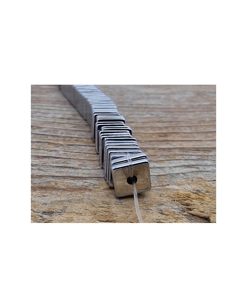 Blutsteinkette Silber (Hämatit) 6x6x1mm