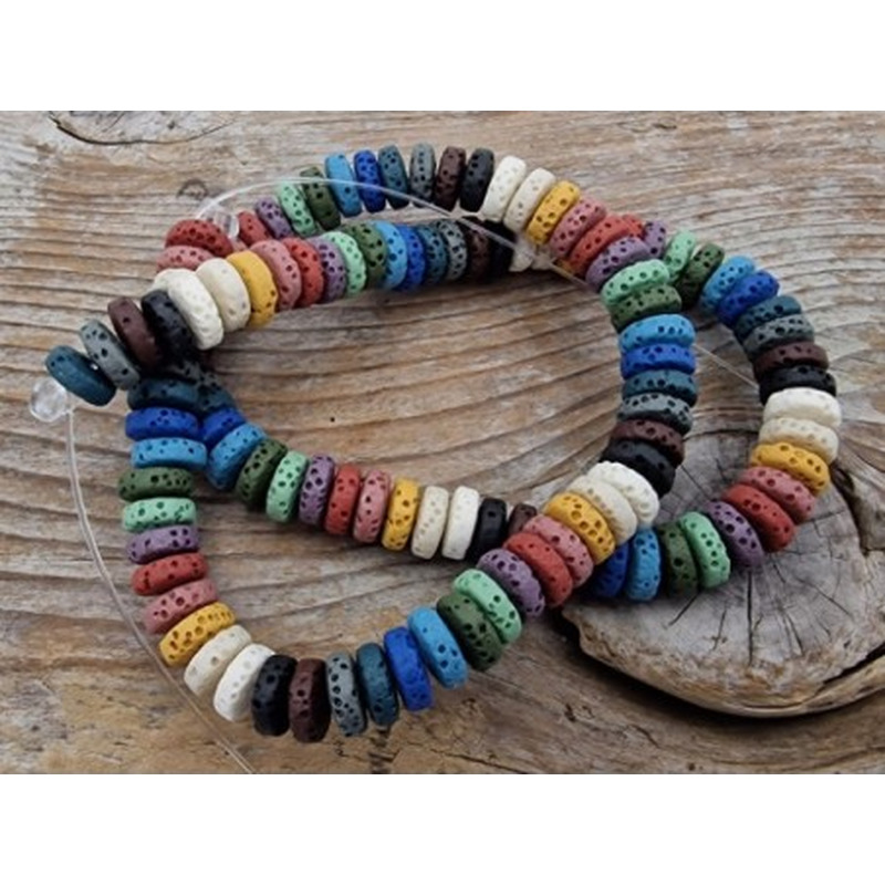 Lavakette 8x4mm multicolor