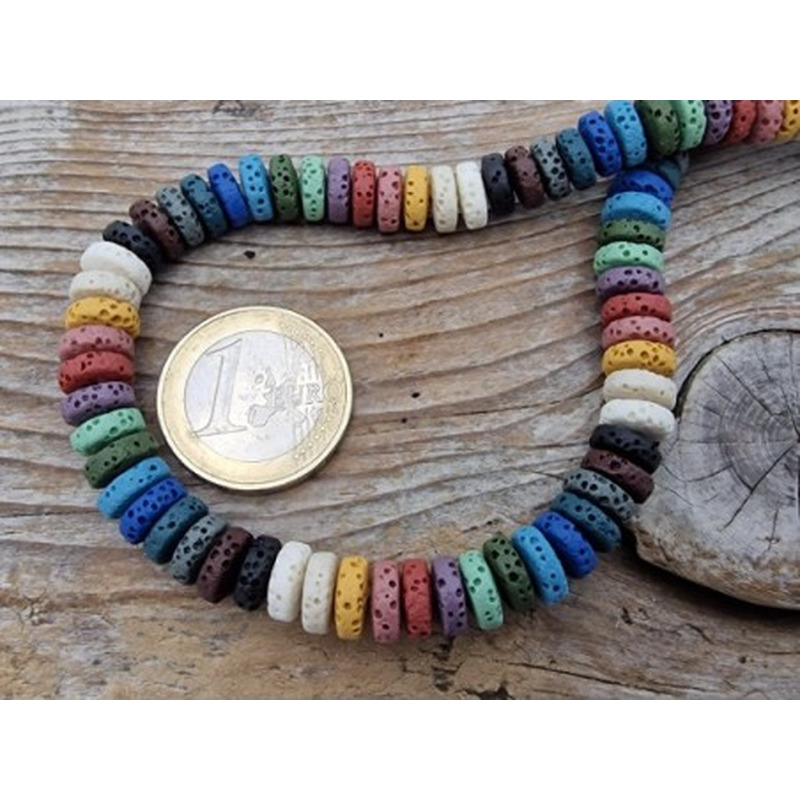 Lavakette 8x4mm multicolor