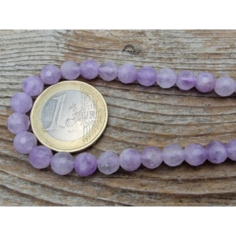 Lavendelamethystkette (Lavendelquarz) 6mm facettiert