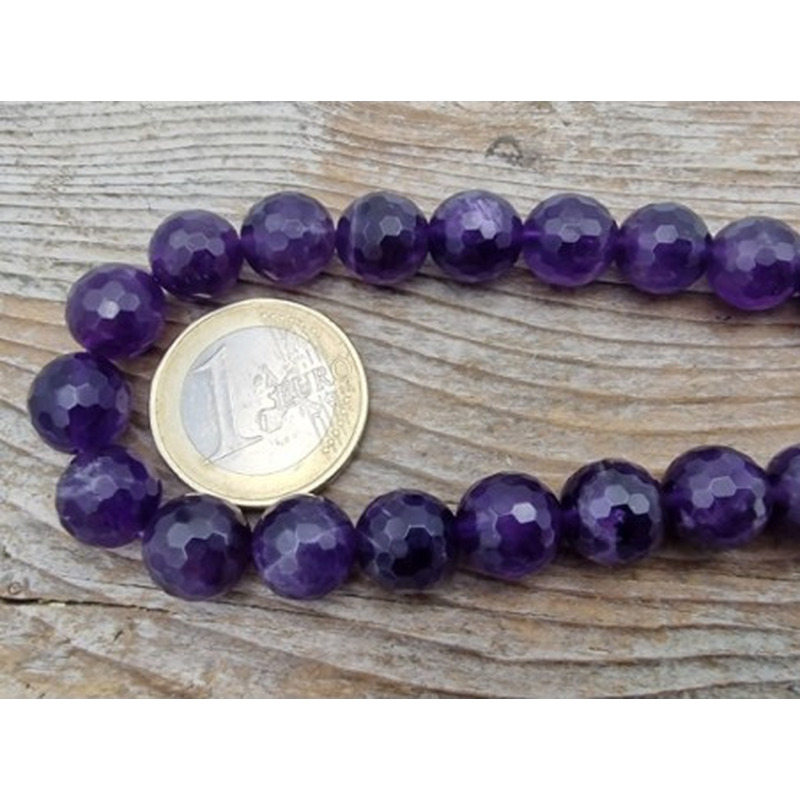 Amethystkette facettiert 10mm