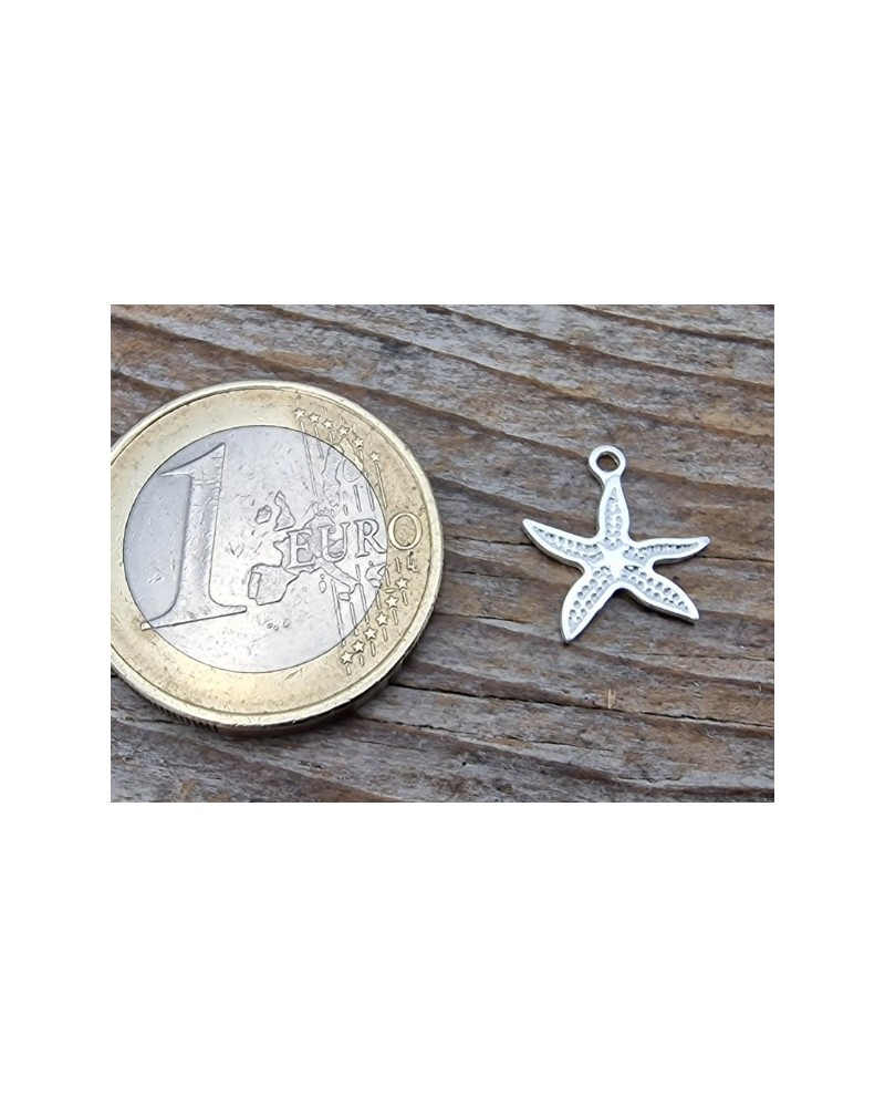 Charm Seestern 12x13mm, 925 Silber