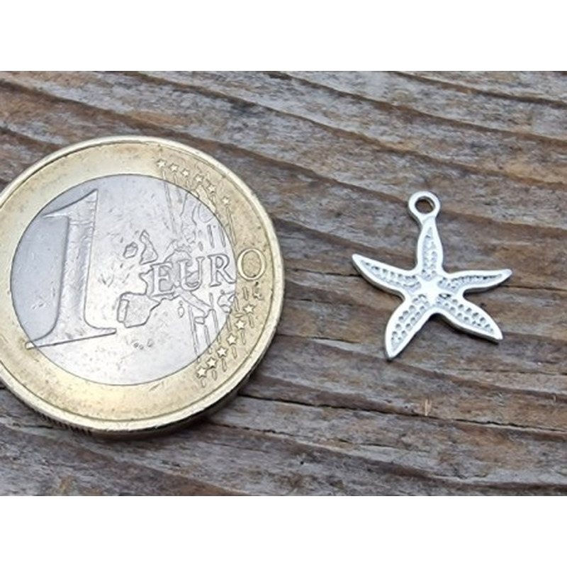 Charm Seestern 12x13mm, 925 Silber