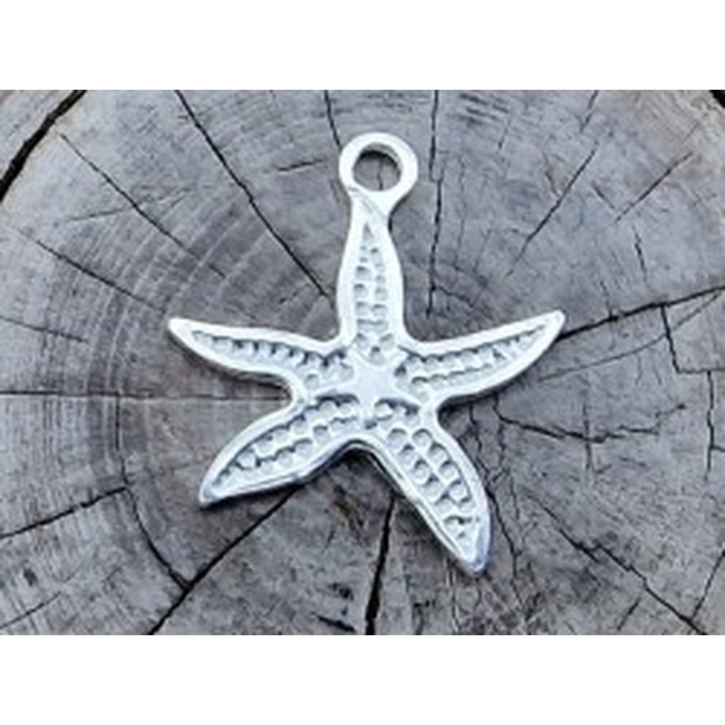 Charm Seestern 12x13mm, 925 Silber