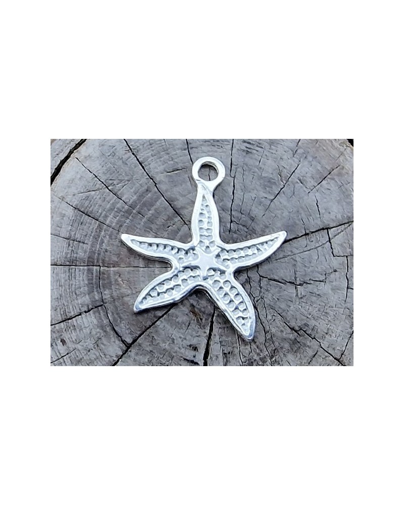 Charm Seestern 12x13mm, 925 Silber