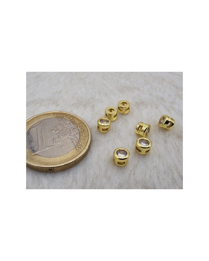 Zwischenteil Strass 4.5mm, Messing vergoldet
