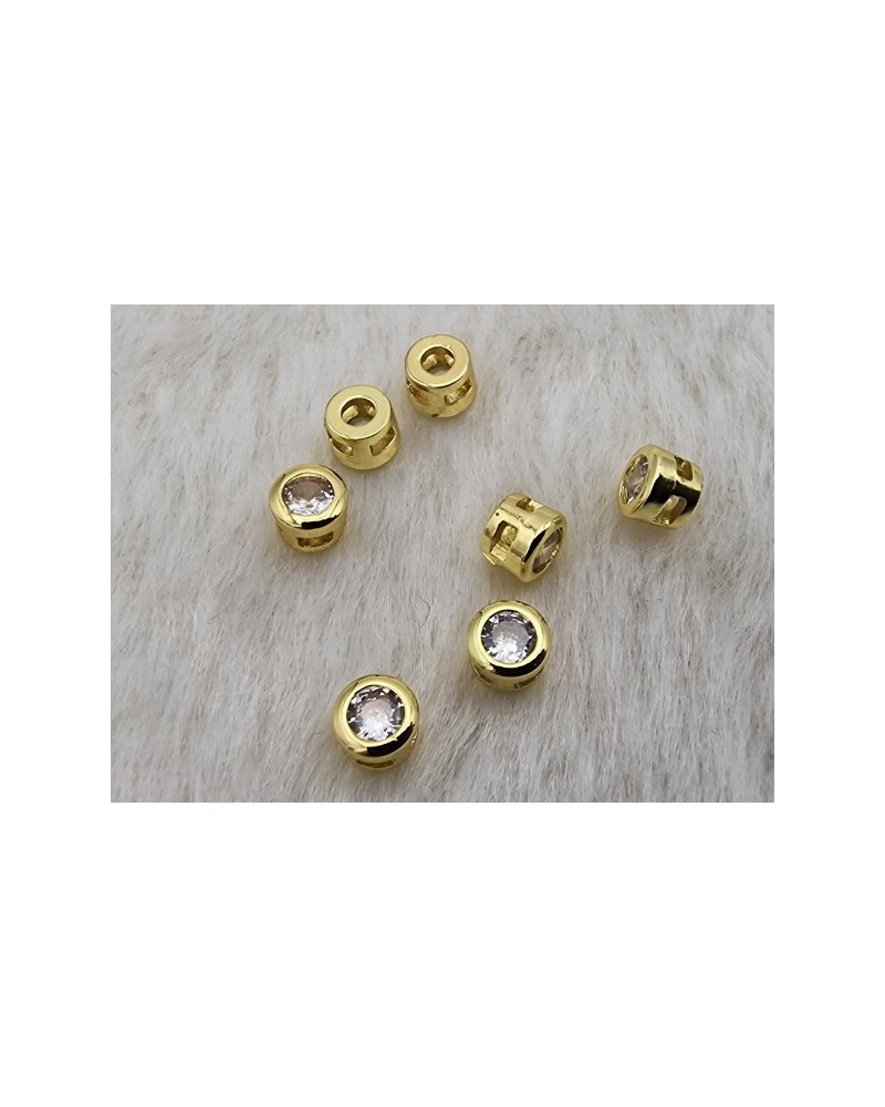 Zwischenteil Strass 4.5mm, Messing vergoldet