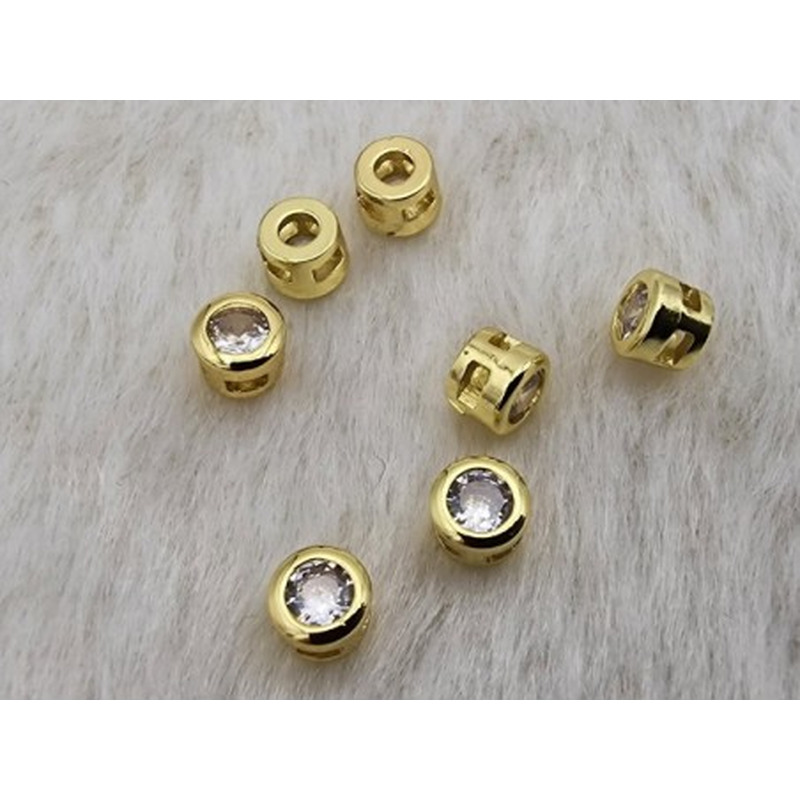 Zwischenteil Strass 4.5mm, Messing vergoldet
