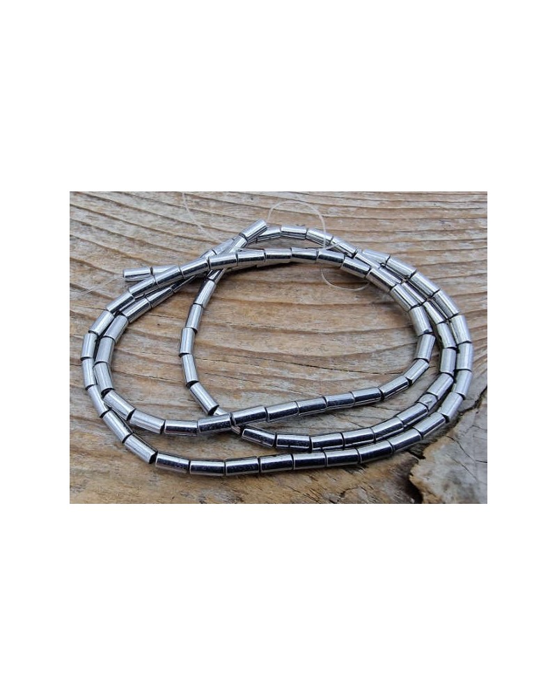 Blutsteinkette Silber (Hämatit) 2x4mm