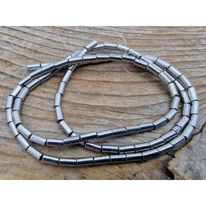 Blutsteinkette Silber (Hämatit) 2x4mm