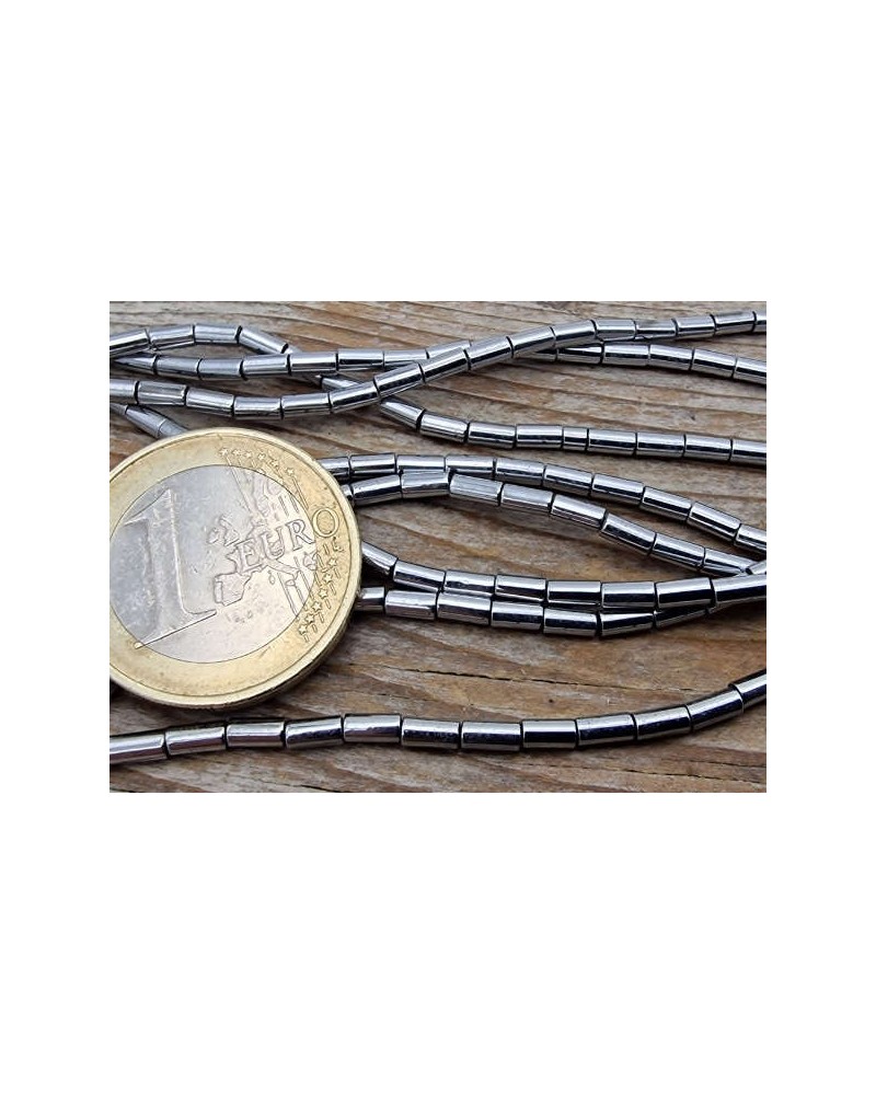 Blutsteinkette Silber (Hämatit) 2x4mm