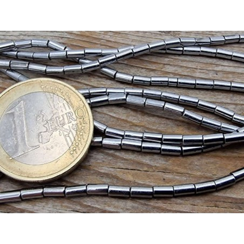 Blutsteinkette Silber (Hämatit) 2x4mm