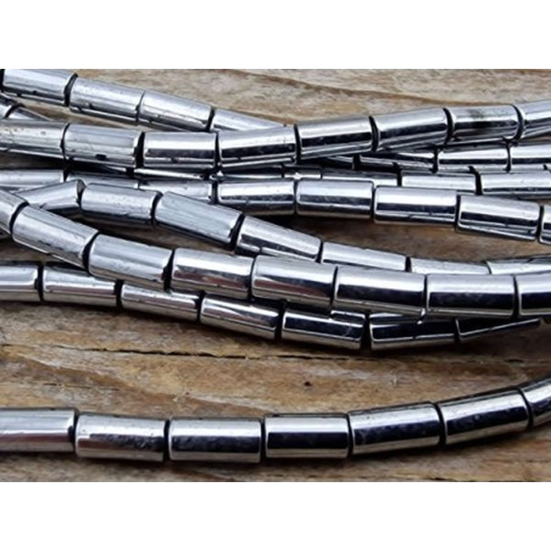 Blutsteinkette Silber (Hämatit) 2x4mm