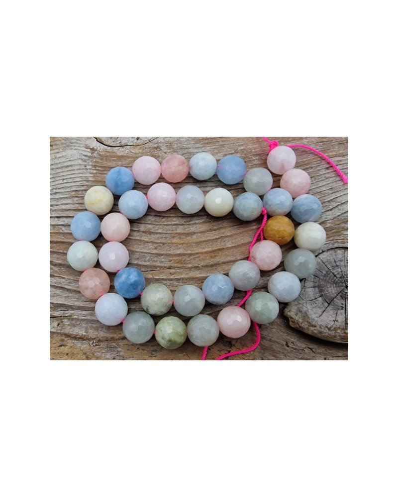 Beryllkette (Morganit) facettiert 10mm