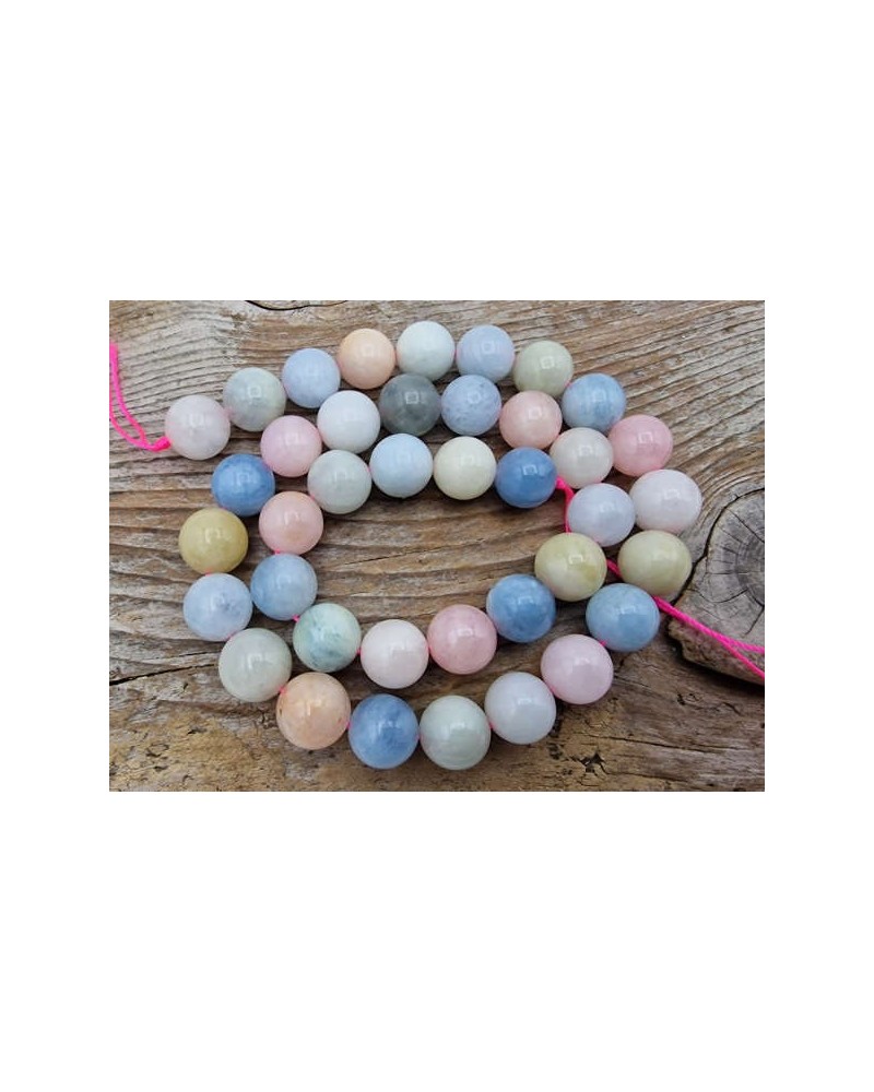 Beryllkette (Aquamarin / Morganit) 10mm
