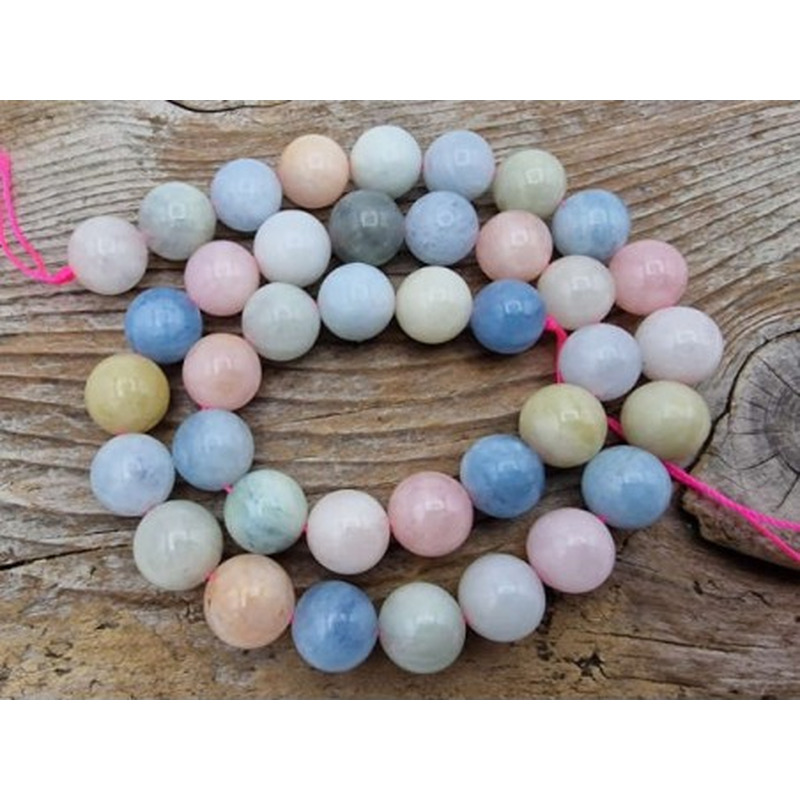 Beryllkette (Aquamarin / Morganit) 10mm