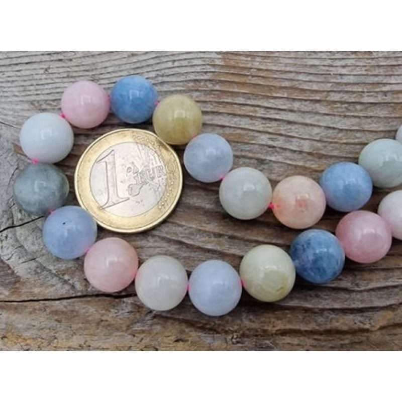 Beryllkette (Aquamarin / Morganit) 10mm