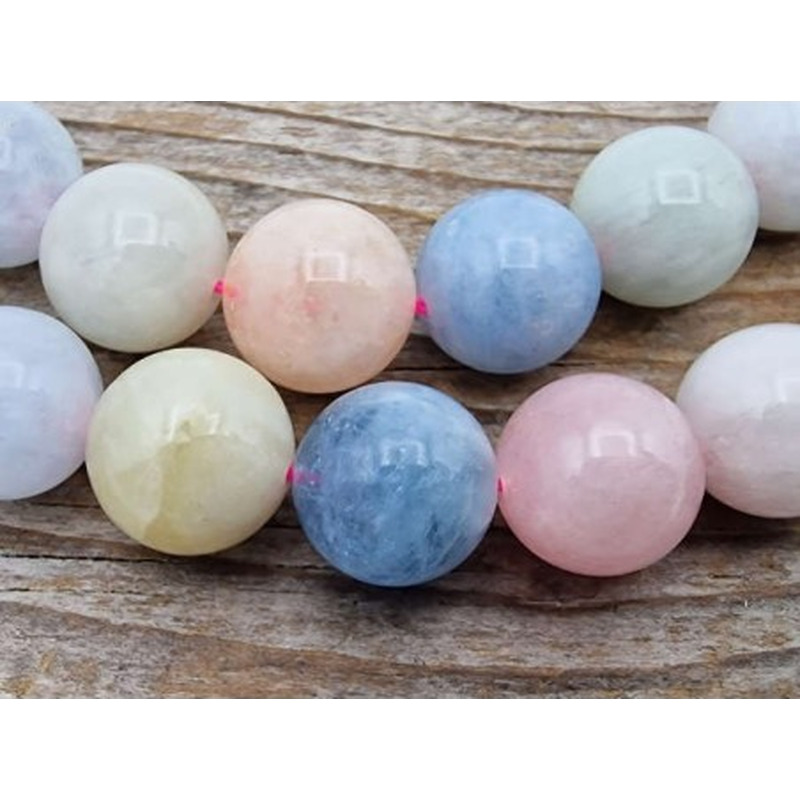 Beryllkette (Aquamarin / Morganit) 10mm