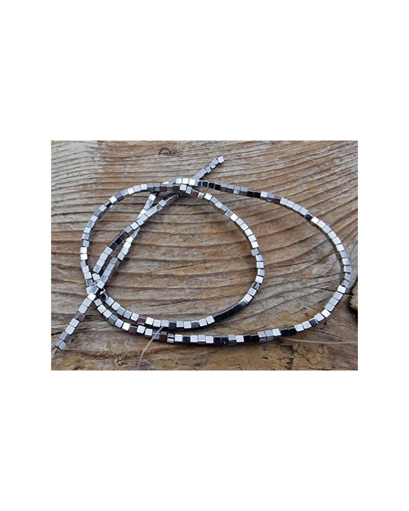 Blutsteinkette Silber (Hämatit) 2x2mm
