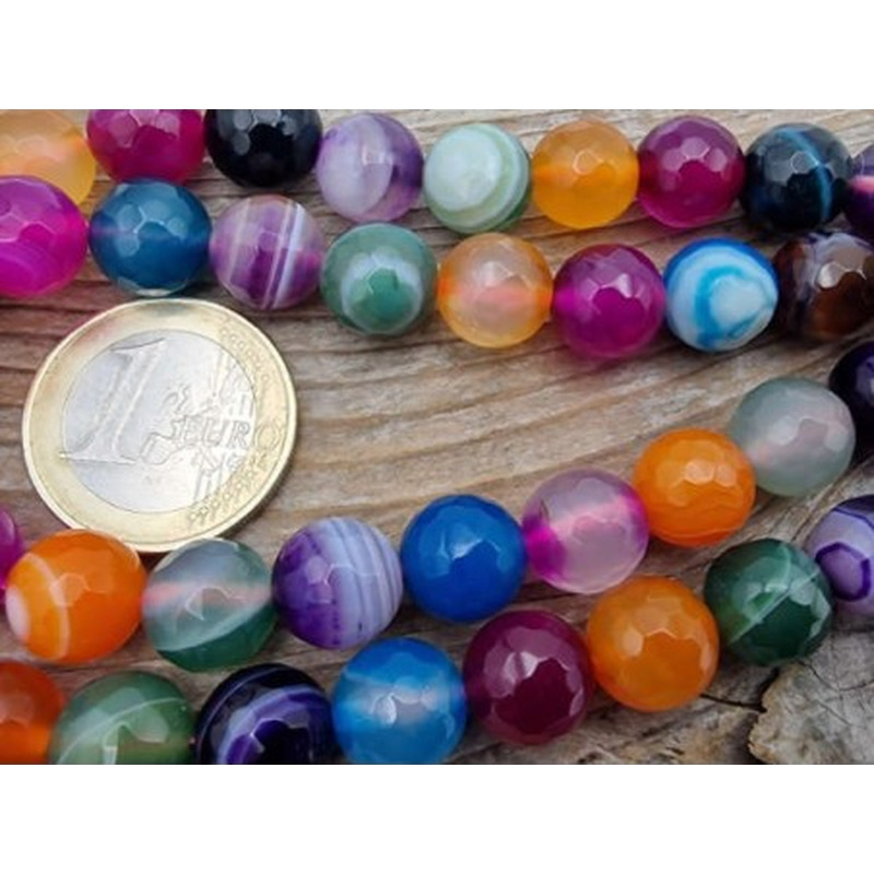 Achatkette Multicolor facettiert 10mm
