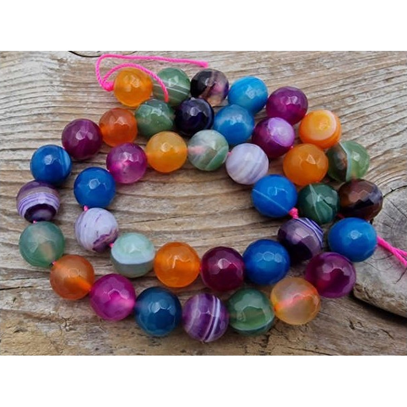 Achatkette Multicolor facettiert 10mm